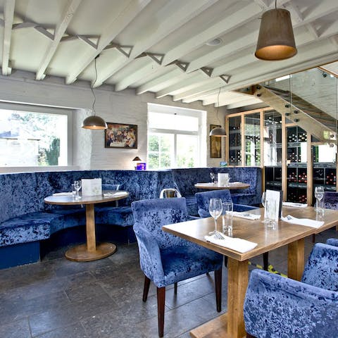 Treat yourself to locally sourced, fresh fare at award-winning restaurant The Coach House, just yards away