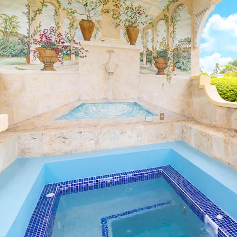 Relax and unwind in the private Jacuzzi 