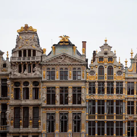 Explore Brussels' Grand-Place, a three-minute walk away