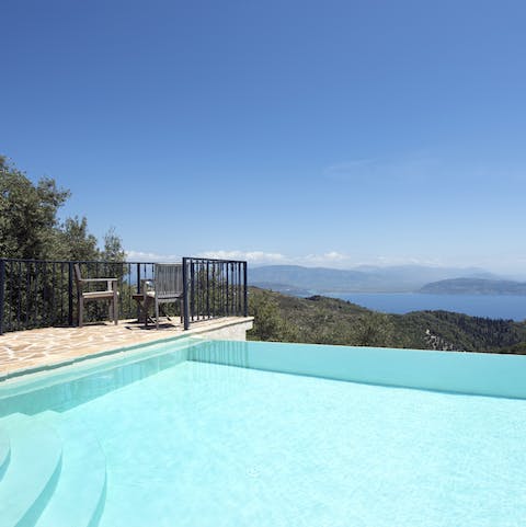 Gaze out at views of the Ionian Sea from the private pool