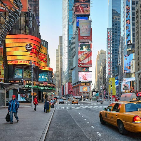 Shop in Times Square – seventeen minutes away on public transport