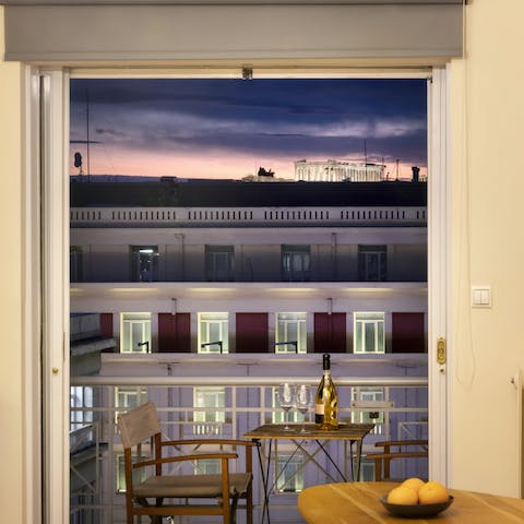 Enjoy spectacular sunsets from this central apartment, right next to Syntagma Square