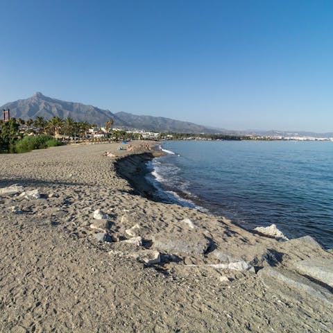 Take a short stroll to Playa Puerto Banus to swim in the sea
