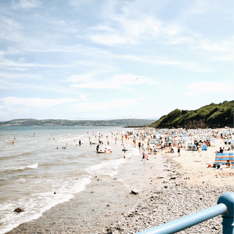 Paddle in the sea – the nearest beach is just two miles away