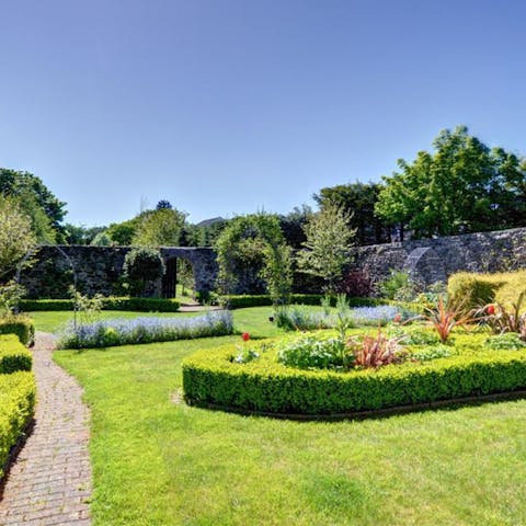 Discover the gorgeous gardens of the neighbouring farmhouse