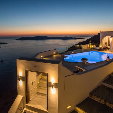 Drink in the incredible Santorini sunsets