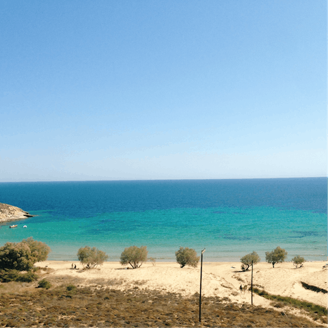 Spend a day at Exo Gialos beach – it's just a ten-minute drive