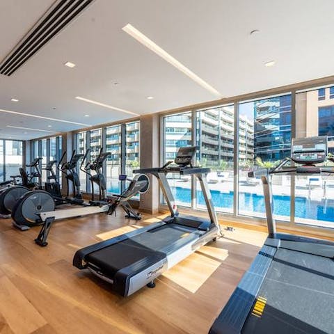 Keep on top of your game in the building's gym
