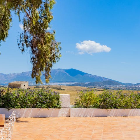 Enjoy incredible mountain views from the terrace