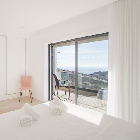 Admire the gorgeous views from your own bed