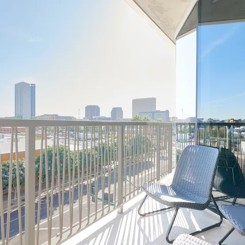 Enjoy the fantastic views across the city from your private balcony 