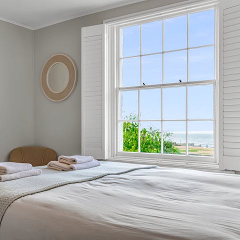Rise and shine to the sight of the sea in one of the three bedrooms