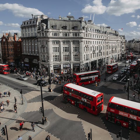 Treat yourself to some shopping on Oxford Street, a three-minute walk away