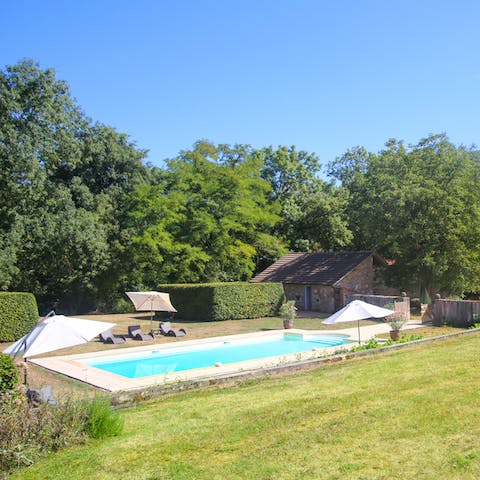 Take in the enviable Dordogne countryside locale 