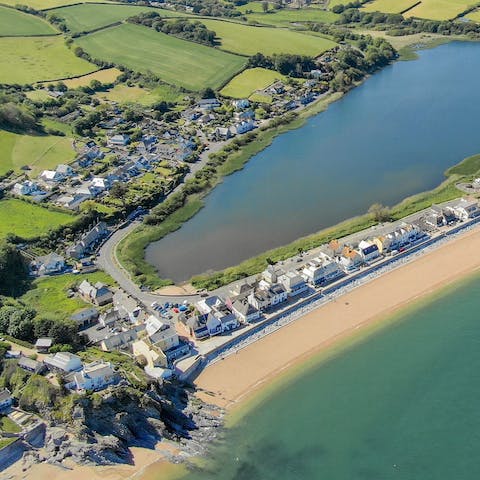 Stay a literal stone's throw from a long stretch of South Devon beach