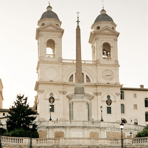 Admire the artistic beauty of Rome's iconic monuments – the Spanish Steps are a thirteen–minute walk away