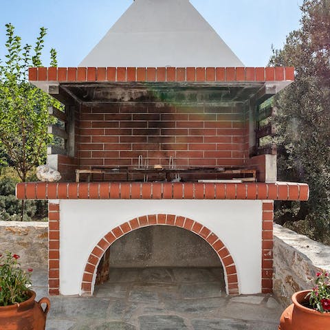 Cook up a storm on the brick-built outdoor stove