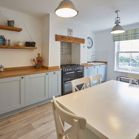 Cook up a delicious feast of locally caught seafood in the stylish country kitchen