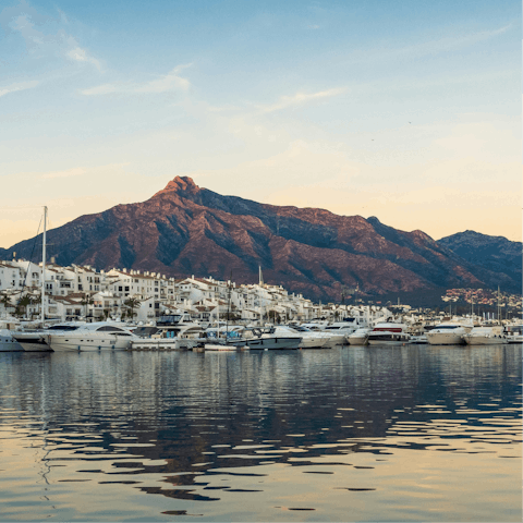 Explore the glamorous shores of Marbella – a short drive away