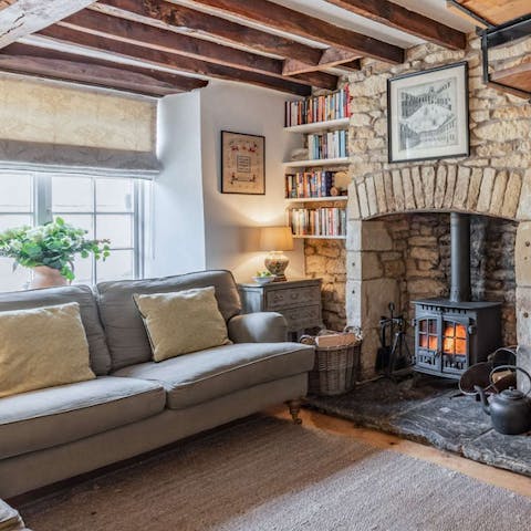 Cuddle up in front of the wood-burner for a cosy night at home
