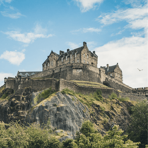 Explore Edinburgh Castle, a nine-minute stroll from this home