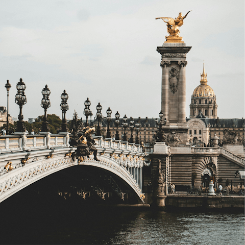 Head to Invalides and the Pont Alexandre III, an easy ride on the metro