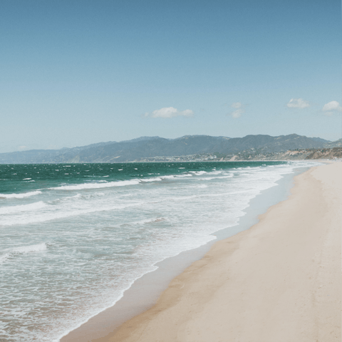 Hop in the car and take a thirty-minute drive to Santa Monica Beach