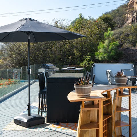 Grill up something fresh on the barbecue and gather on the terrace