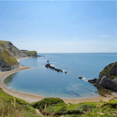 Hike along the famous Jurassic Coast, easily reachable by car