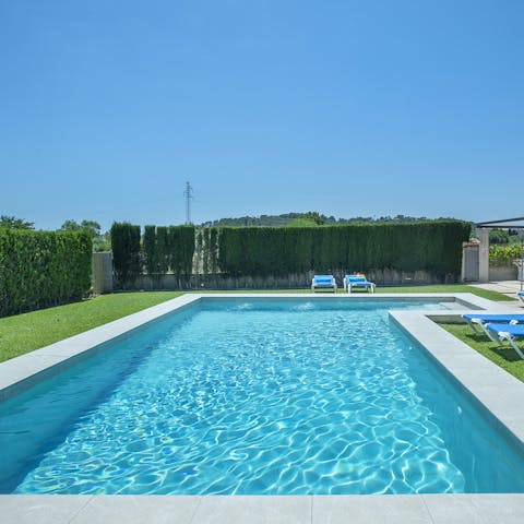 Swim in the sparkling pool as the Spanish sun warms your skin