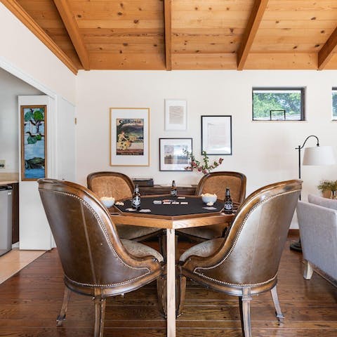 Host a poker game or board game night in the family room