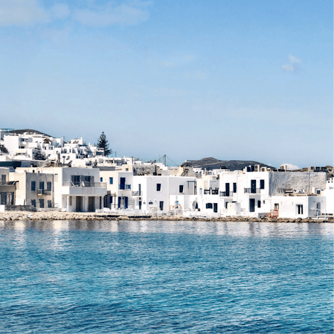 Explore the picturesque seafront village of Naousa – a short drive away