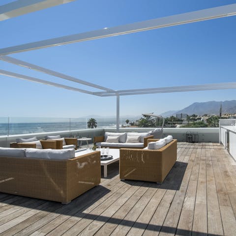 Enjoy sweeping views across the coast from the roof terrace