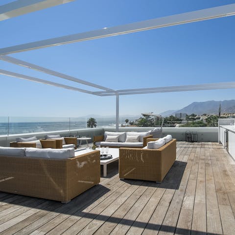 Enjoy sweeping views across the coast from the roof terrace