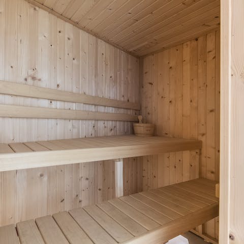 Feel a wonderful sense of wellbeing from the home sauna