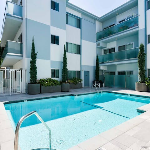 Take a dip in the sun-drenched communal pool