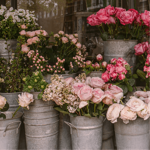 Fill this home with fresh flowers from Mercat del Ninot, an eleven-minute stroll