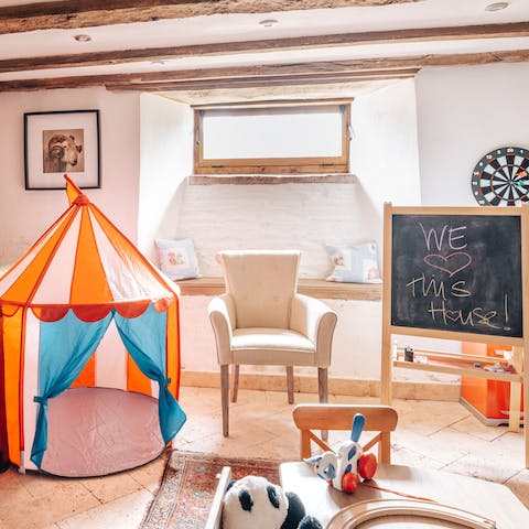Keep kids entertained in the dedicated playroom