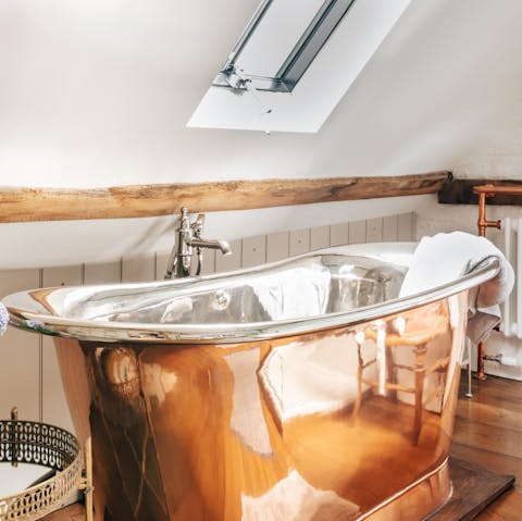 Soak your troubles in the copper roll-top bath