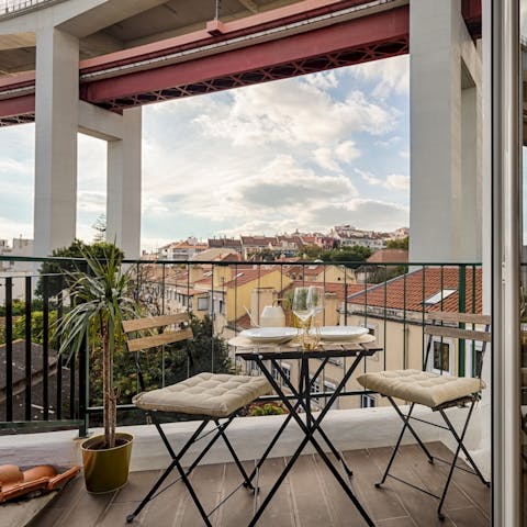 Share a bottle of wine and dine alfresco on one of the home's two private terraces