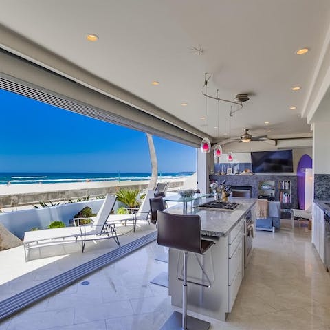 Dine at home right by the beach