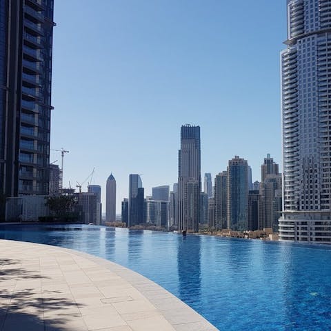 Cool off with a refreshing dip in the communal, outdoor pool