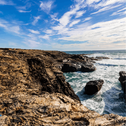 Hike or cycle along the rugged Cornish coast