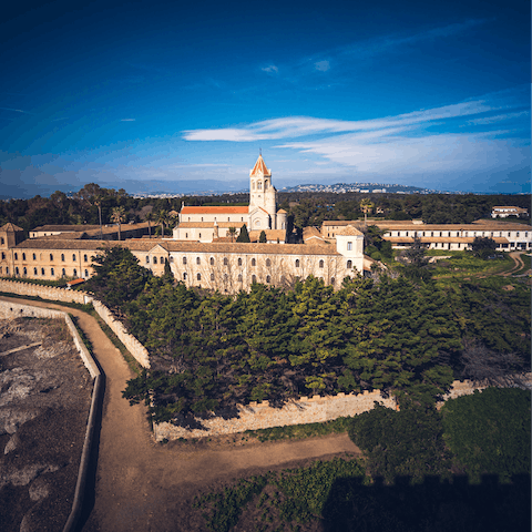  Explore Lérins Abbey on the island of Saint-Honorat, a fifteen-minute ferry trip away