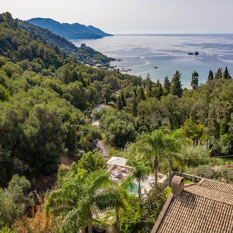 Take in breathtaking views of Corfu's rugged coastline