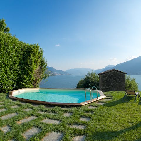 Cool off in the pool with a view of Lake Como before you