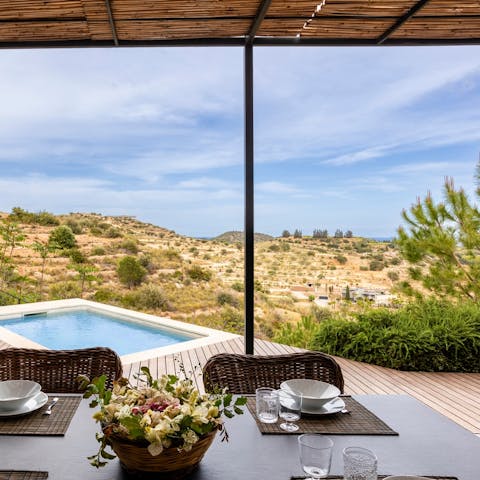 Admire the views over the countryside and the Mediterranean Sea