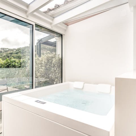 Enjoy a soak at the end of the day in the Jacuzzi