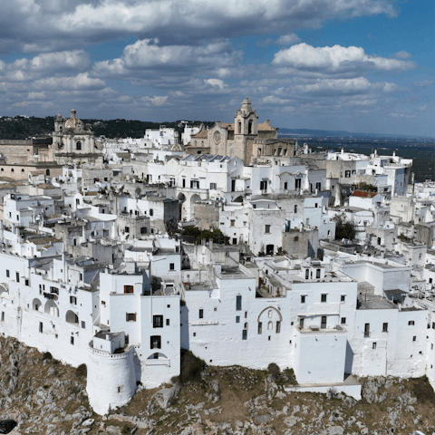 Explore the whitewashed city of Ostuni – a short drive away