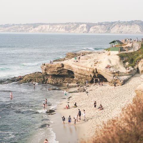 Spend leisurely days at La Jolla Cove, a ten-minute drive away